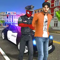 城市英雄蜘蛛绳警察