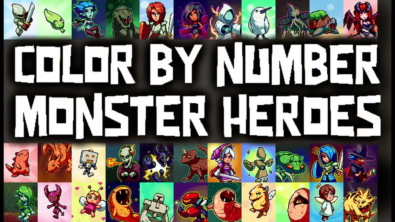 Color by Number - Monster Heroes